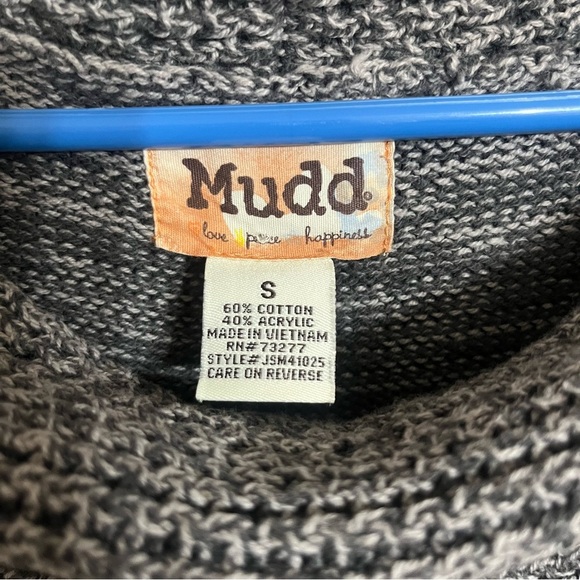 90s Y2K Mudd Short Sleeve Sweater Dress With Cowl Neck Mini Gray Size Small - Picture 3 of 10